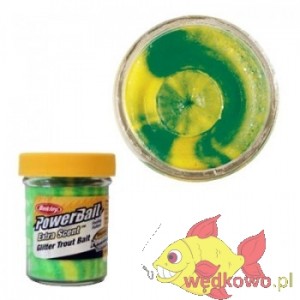 CIASTO BERKLEY GLITTER TROUT BAIT 50G Fluo Green Yellow