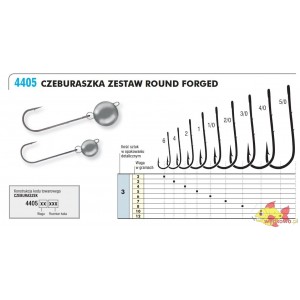 KAMATSU CZEBURASZKA + HAK ROUND FORGED 1/0-6g (3szt.)