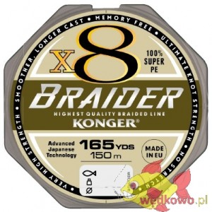 KONGER BRAIDER X8 OLIVE GREEN 150M 0,12MM