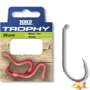 HACZYKI Z PRZYPONEM ZEBCO TROPHY CZERWONY ROBAK SIZE 8  0,25MM 10SZT