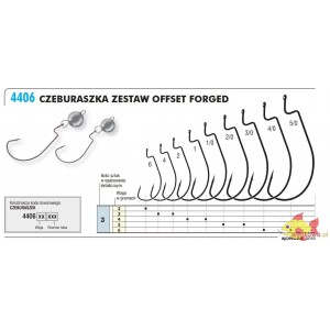 KAMATSU CZEBURASZKA + HAK OFFSET FORGED 6-2G (3SZT.)