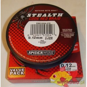 SPIDERWIRE STEALTH CODE RED BRAID 0.12MM 270M