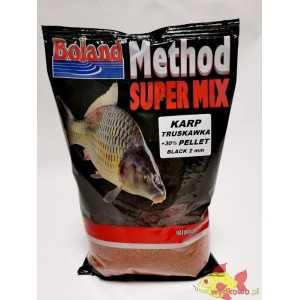 Zanęta Wędkarska Boland METHOD SUPER MIX Karp Truskawka + 30% Pellet 2mm