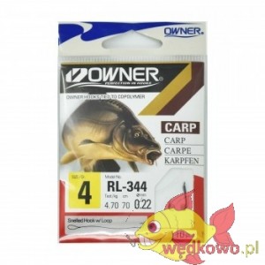  HACZYKI OWNER RL-344 size 4 z przyponem 0,22mm