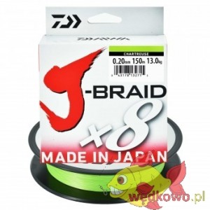 Plecionka Daiwa J-Braid X8 chartreuse 0.20mm/150m